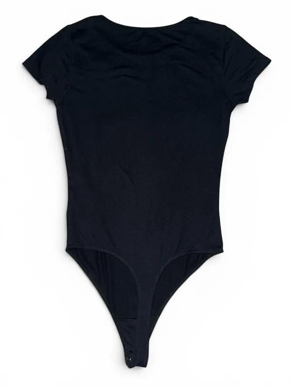 Abercrombie & Fitch Soft A&F Collection Black Short Sleeve Crew Neck Bodysuit S - Image 2