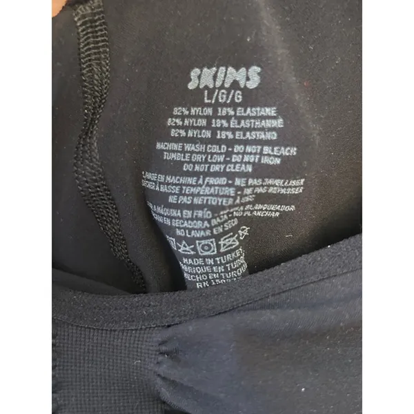 Skims seamless sculpt long sleeve low back mid thigh bodysuit onyx Large NWOT - Image 6