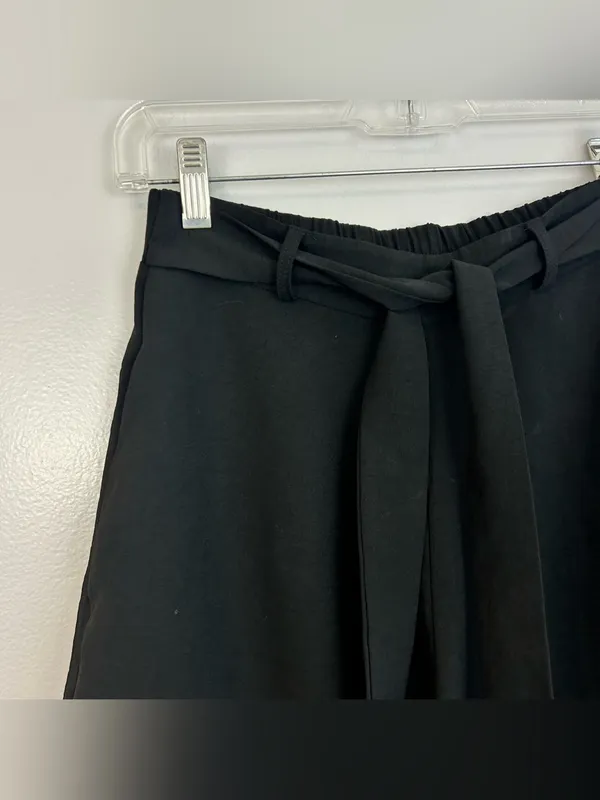 NWT H&M Black Tie Waist High Waist A-line Shorts SIze Small - Image 2