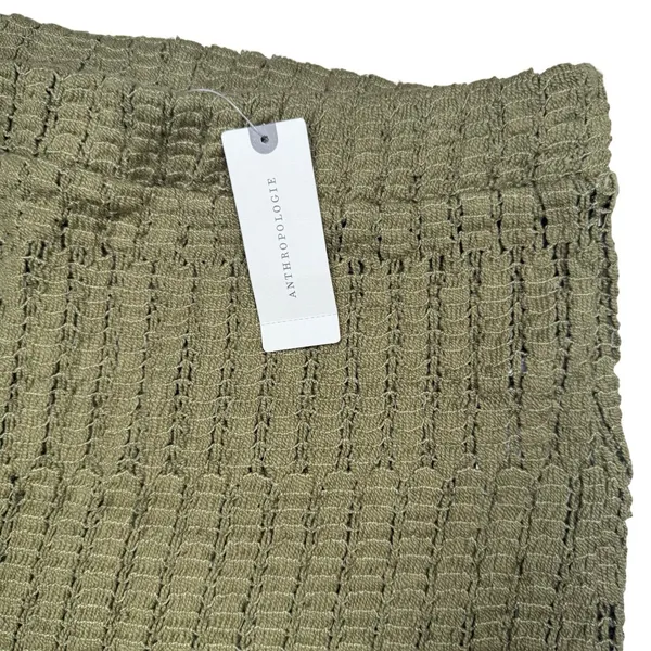 NWT Anthropologie Shorts Celandine XL‎ Gauzy Crochet Knit Stretch Moss Green - Image 3