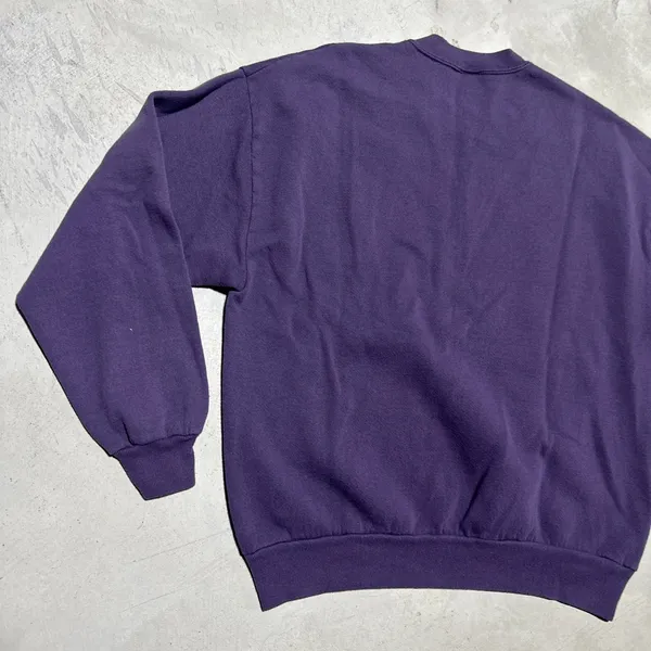 Vintage Purple Jerzees Blank Crewneck Sweatshirt Size XL USA MADE 90s Fade - Image 7
