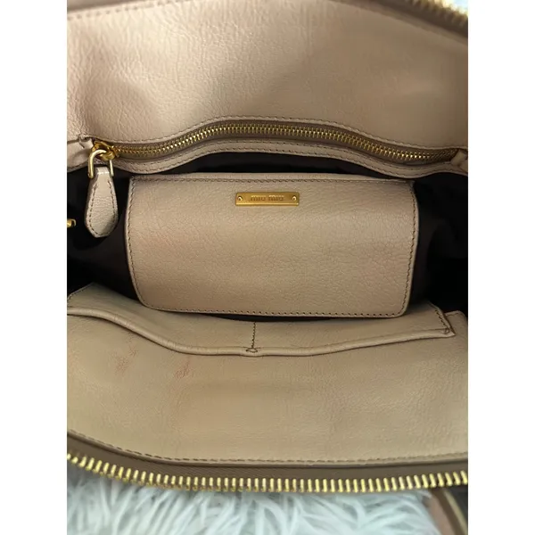 Miu‎ Miu Leather Cammeo Madras 2 Way Satchel Bag Handbag - Image 14
