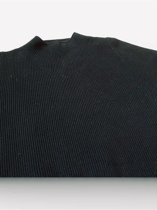 Banana Republic Black Ribbed Cowl-Neck Sweater - Image 3