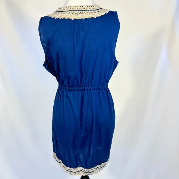 Mud Pie Navy Crochet Trim Swim Cover-Up Dress Sz Large💚 - Image 7