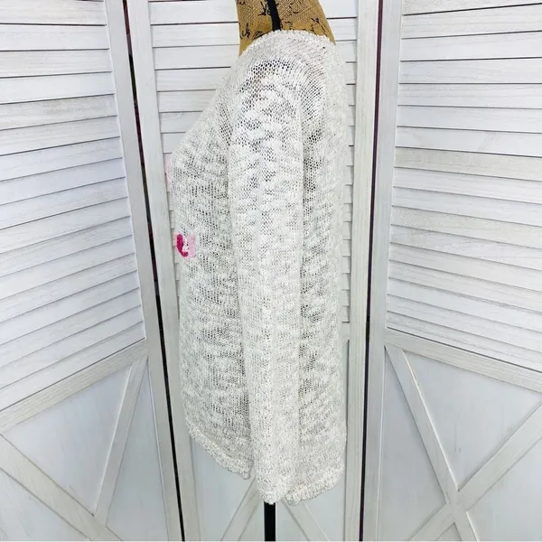 Aerie by AEO Happy Winter Open Weave‎ Sweater Tan Pink Medium Pullover - Image 3