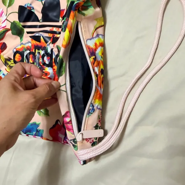 FARM Rio X Adidas Floralita Pink Floral Gym Sack / Backpack / Bag‎ 17.5" x 13.5" - Image 7