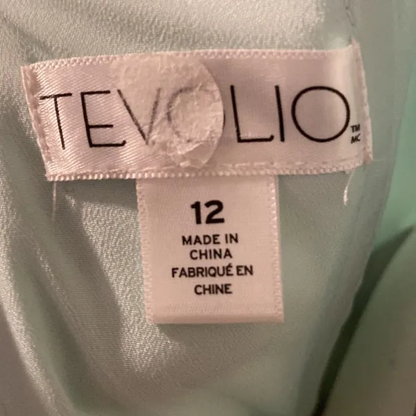 Tevolio women’s strapless chiffon mint green long formal dress size 12 - Image 8