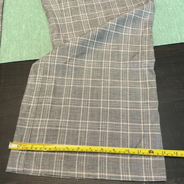 LOFT Curvy Plaid Wide Leg Pants Gray Pink Size 14 - Image 8