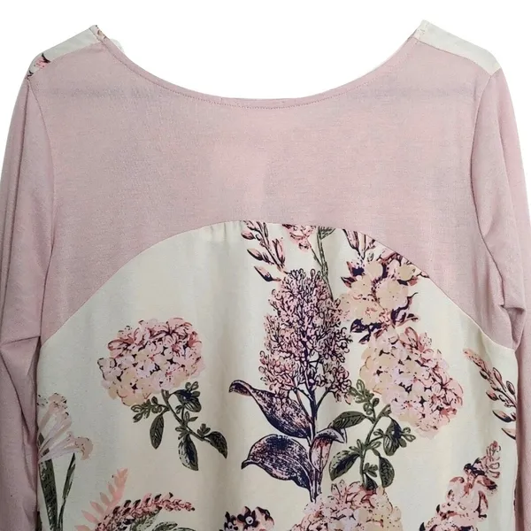 Womens Floral Paisley‎ Tunic Top L 3/4 Sleeve Pink Mixed Media Le Lis Spring NWT - Image 11