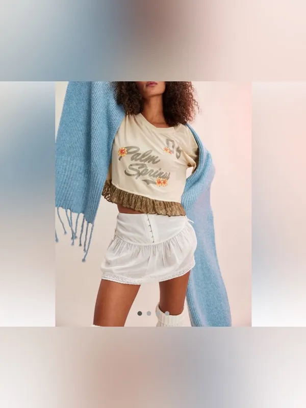 NWT Free People FP Intimately You Wish Graphic Tee - Khaki Chino Combo - Medium - Image 3