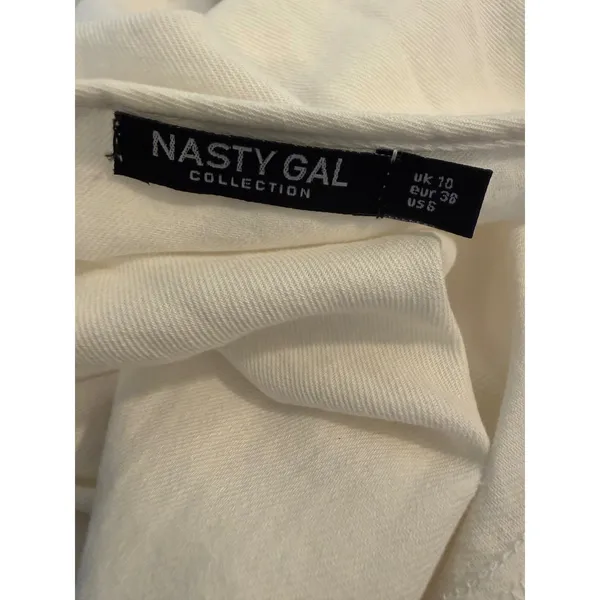 Nasty Gal White Wrap Dress Puff Sleeve Tiered Midi boho resort dainty whimsi y 6 - Image 7