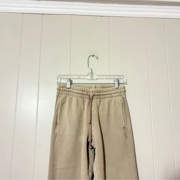 TNA Aritzia Cozy Fleece Boyfriend Sweatpants XS Tan Khaki Joggers - Image 3