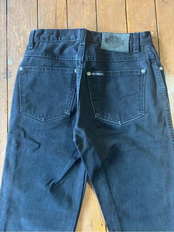 Vintage Harley Davidson Jeans Regular Bootcut Black Denim - Image 7