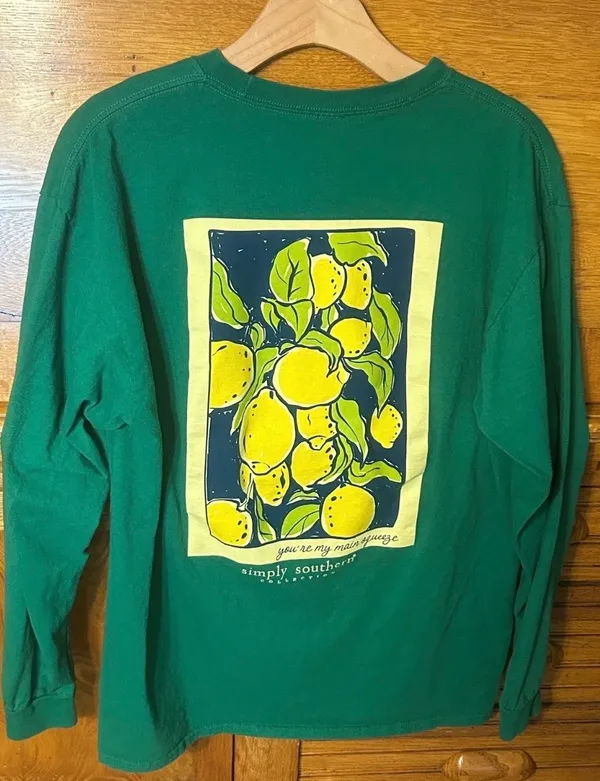 Simply Southern Green Prep Long Sleeve Lemon Graphic Tee You're My Main Squeeze - Image 5