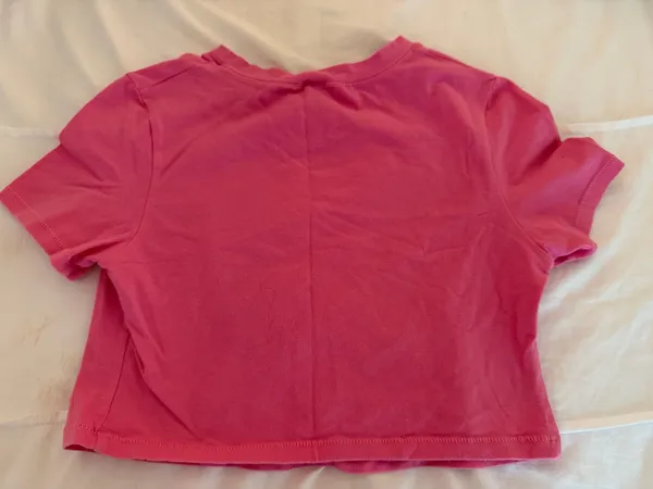 SKIMS Cropped Hot Pink Women's Fits Everybody T-Shirt - Image 5