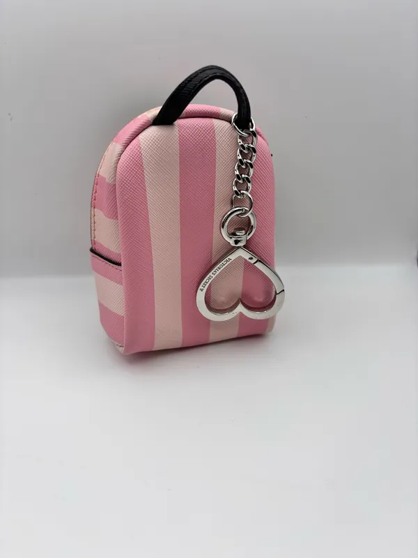 Victoria's Secret heritage stripe mini backpack keychain - Image 3
