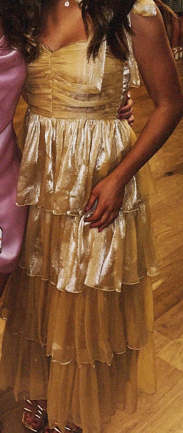 Lulus Gold Midi Dress - Image 4