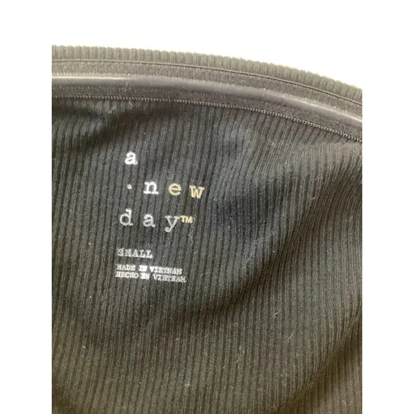 A New Day Womens Strapless Bubble Hem Mini‎ Dress Black Cream Small NEW - Image 3
