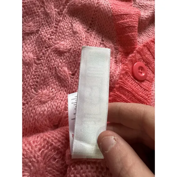 LulaRoe Women Size Small Button‎ Down Cardigan Sweater V Neck Pink Knit Acrylic - Image 14
