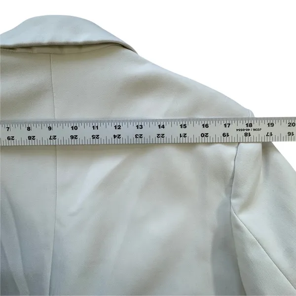 Zara Women White Double Breasted Blazer Womens Large Professional Workwear Chic - Image 6