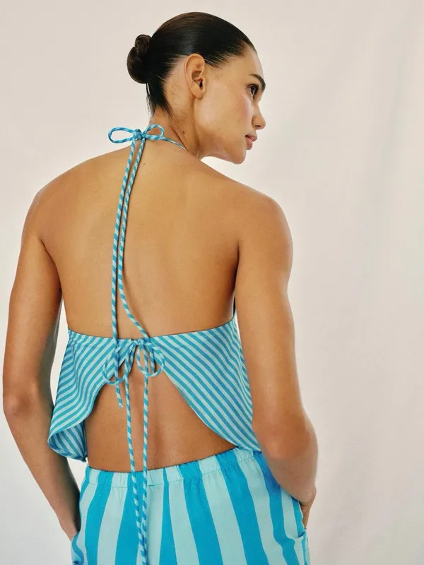 ZARA Striped Open Back Top - Image 4