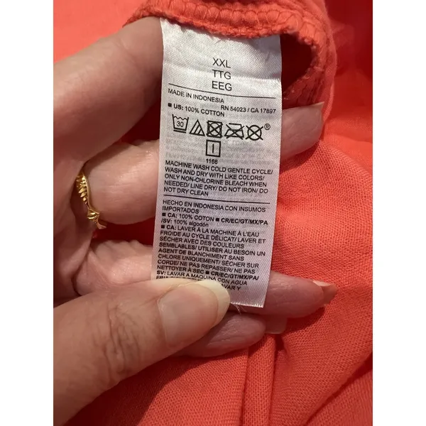Old Navy Gauzy Cotton Wide Leg Pants Size‎ XXL Coral Pink Pull On Beach Casual - Image 5