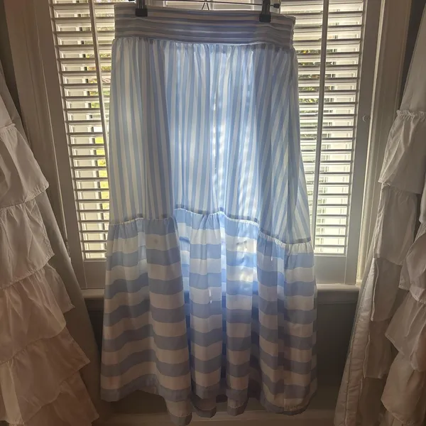 Blue and white striped skirt - Image 2