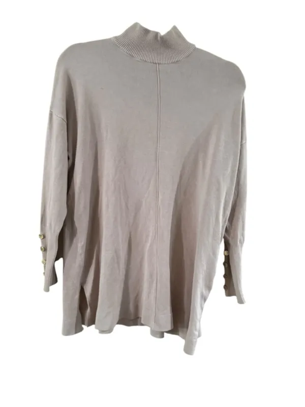 Women's Anne Klein Beige Mock Neck Sweater M - Image 2
