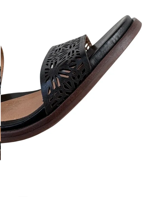 EUC BRIOSO Leather Paloma Slingback Heeled Sandals Black Size 7.5 - Image 7