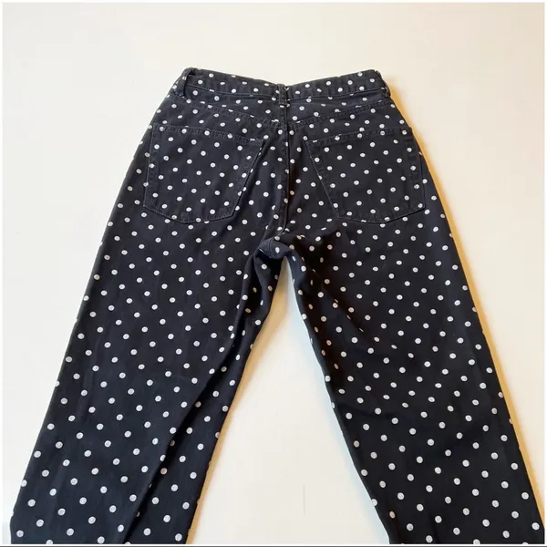 TOPSHOP Moto Mom High Waisted Polka Dot Print Jeans Size 25 EUC - Image 7