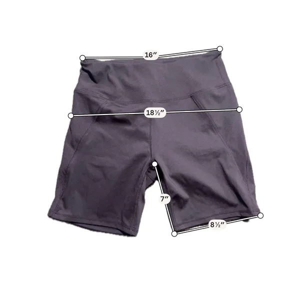 LegEnd Active‎ Womens High Waisted Ribbed Biker Shorts Purple XL 7 Inch Inseam - Image 3