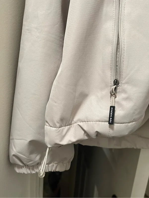 Women New Balance Beige Windbreaker Fleece Lined Jacket Fits Size M - Image 3