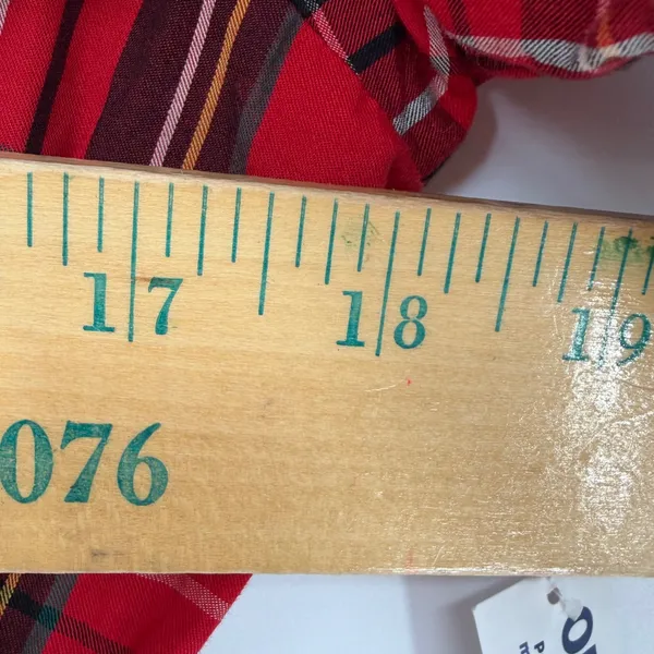 Old‎ Navy Tartan Plaid Mini Dress Womens Medium Red Smocked Puff Sleeve Holiday - Image 13