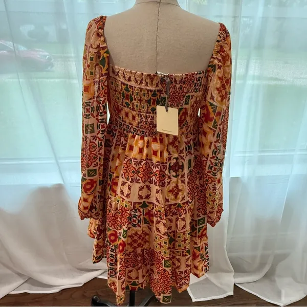 Dress Forum Smocked Mini Dress Size‎ Large NWT - Image 3