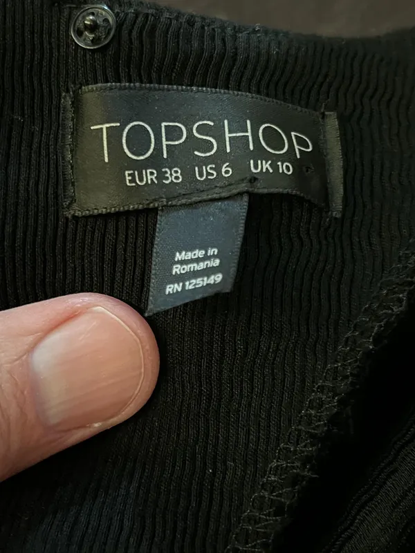Topshop Dress Womens 6 Black V Neck Kimono Sleeve Cutout Back Tie Waist Midi - Image 13