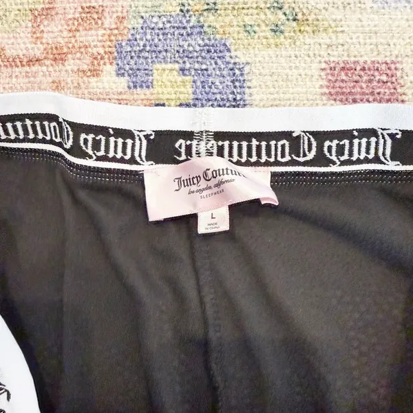 Y2K Juicy Couture Womens Micro Mini Lounge Shorts Large Spell Out Rhinestone - Image 5