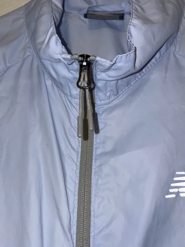 New Balance Full Zip Running Windbreaker Jacket Light Blue - Image 4