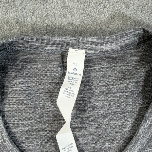 Lululemon Swiftly Tech Short Sleeve Shirt Women's 12 Heathered Gray Stretch Yoga - Image 3