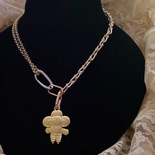 Gold Flower Pendant Necklace 18” - Image 3