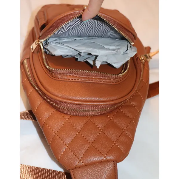 SG SUGU Emma Diamond Quilted Triple Compartment Crossbody Sling Bag - Image 8