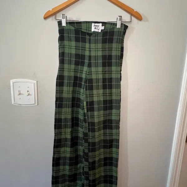 Princess Polly Plaid Green Women's Pants Holiday Plaid - Image 2