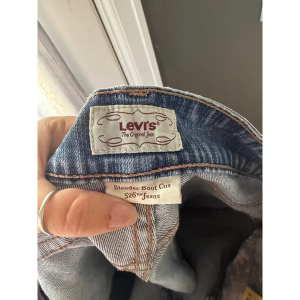 Levis‎ 526 Slender Bootcut Jeans Vintage Y2k 4 Med Blue Denim Mid Rise Size 28 - Image 9