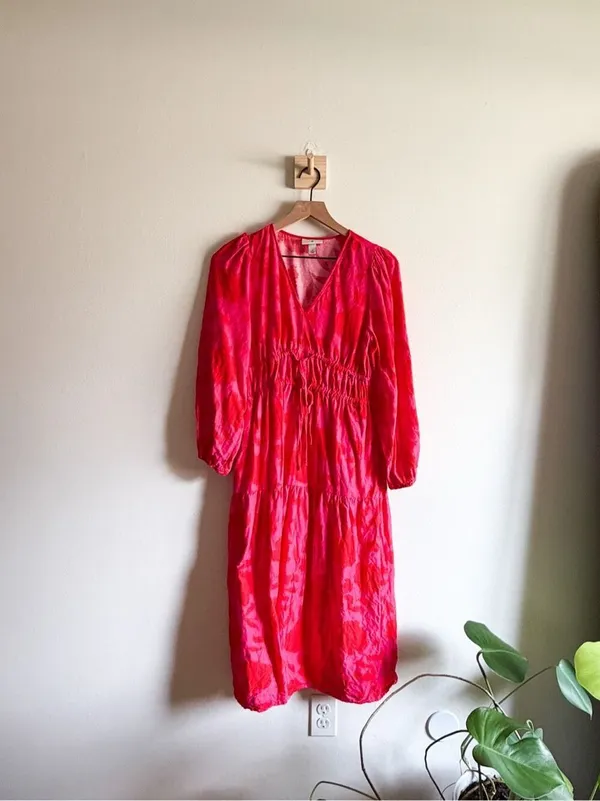 Kate Spade x Target Linen Blend Floral Print Long Sleeve Dress Size XS - Image 2