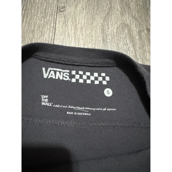 Vans Womens Tank Top S Black White Graphic Muscle‎ Cotton Skater Rose Palm Punk - Image 3