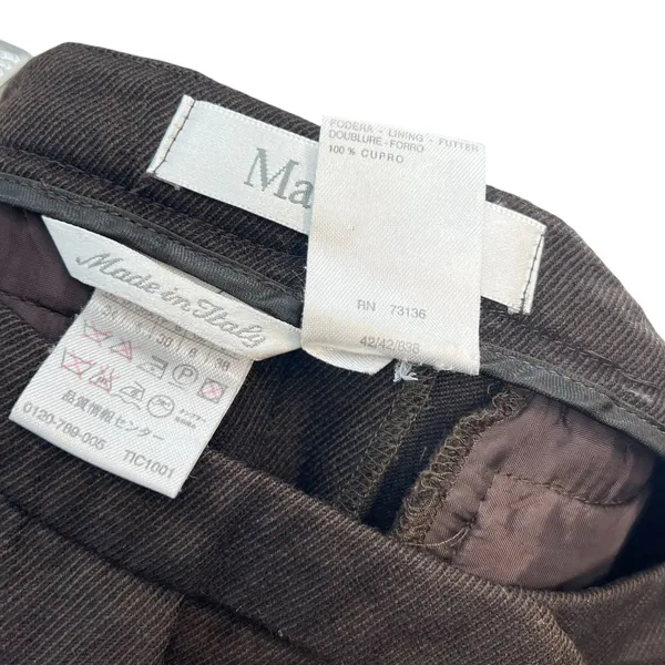 MaxMara Trouser Dress Pants‎ Wool Back Zip Pockets Brown Size US 4 - Image 11