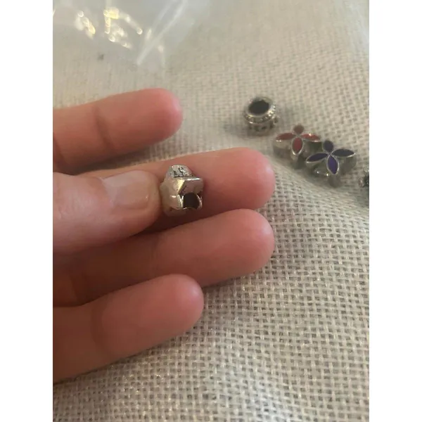A490 charm bracket silver plated 5 pcs Gray - Image 3