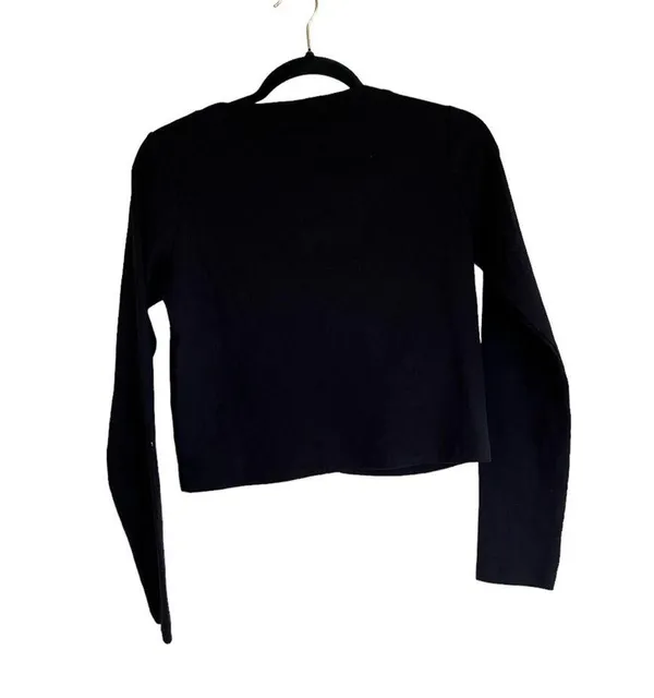 Zara Nwt Black Ribbed One Button Closure Cardigan Bloggers Fav Large - Image 5