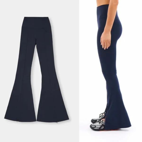 P. E. Nation Full Force Flare Pants Leggings High Rise Navy Blue - Image 6