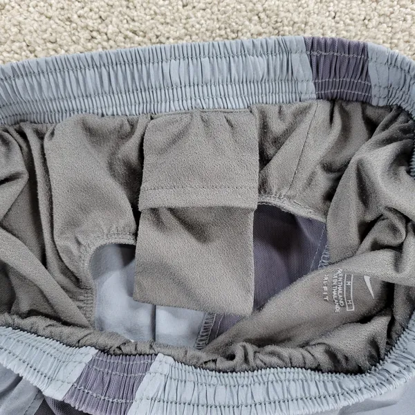 Nike Womens Dri Fit Shorts M Blue Gray Brief Lined Gym Running Active Pull On - Image 6