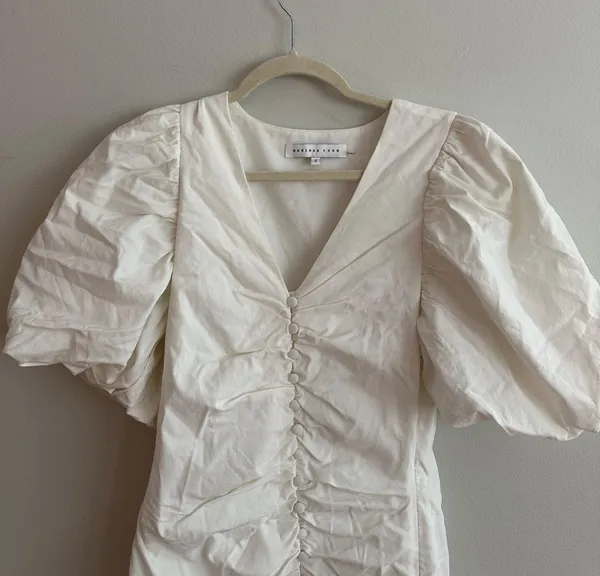 Revolve Puff Sleeve White Dress - Image 6